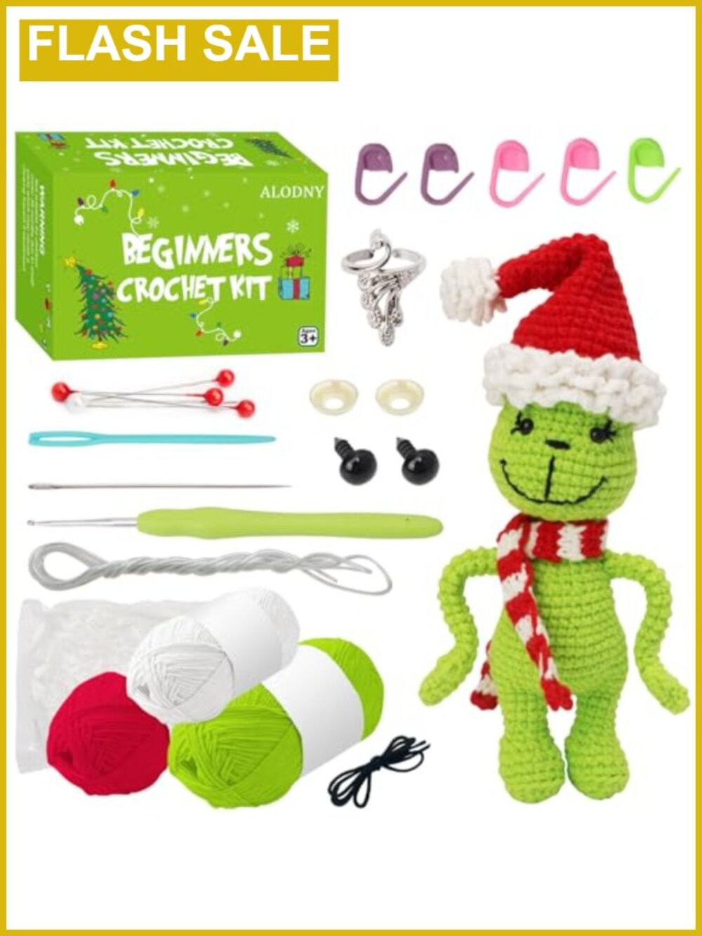 Crochet Kit for Beginners Hooks Yarn Set with Video Tutorials